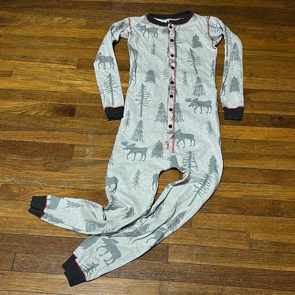 Lazy One “Take A Hike” Kids One Piece Pajamas, Sz 12 - Picture 2 of 4